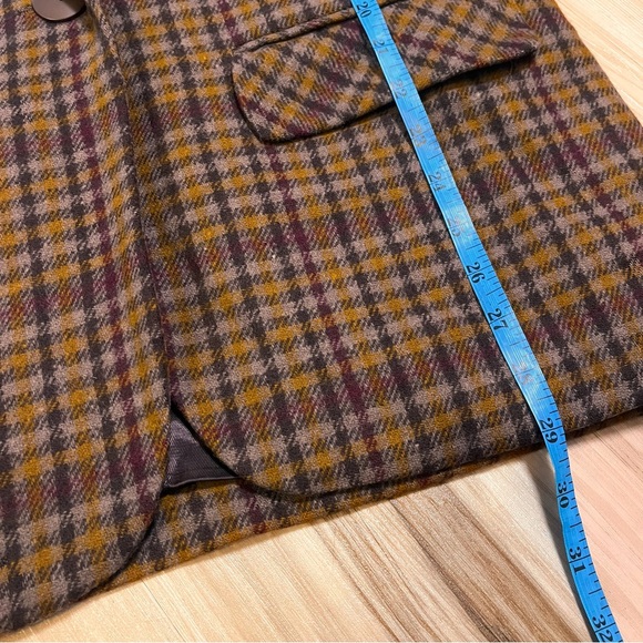 Vintage Donnybrook Blazer Women’s 4 Wool Brown Plaid Dark Academia Ukraine Suede - Picture 6 of 11